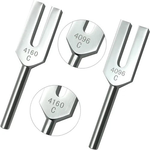 Vista 3 de Juego de diapasones de ángel 4096 Hz 4160 Hz 4225 Hz para limpieza de cristales, sintonizadores de ángel, martillo de madera y bolsa de terciopelo