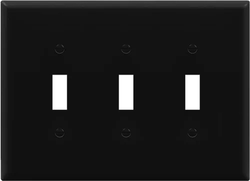 Vista 13 de ENERLITES - Placa de pared para interruptor de palanca triple sin tornillos, cubierta de interruptor de luz segura para niños, tamaño estándar de 3