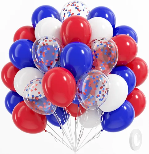 Vista 20 de 60 globos azul real y naranja con globos naranja y azul de 12 pulgadas Azul Naranja