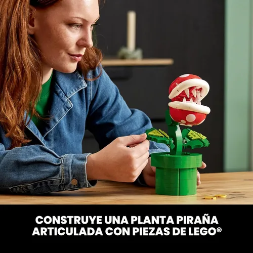 Vista 5 de LEGO Super Mario - Juego de construcción de plantas de piraña para adultos, Mario coleccionable para hombres y mujeres, a partir de 18 años, regalo