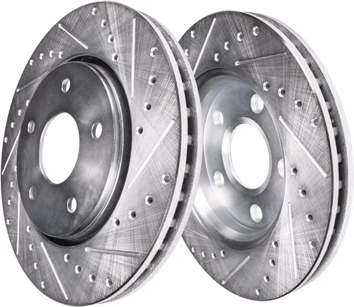 Vista 4 de Detroit Axle - Rotores de freno para Ford 2013-2019 Explorer Taurus Flex Lincoln MKT MKS, rotores de freno de disco ranurados perforados de repuesto