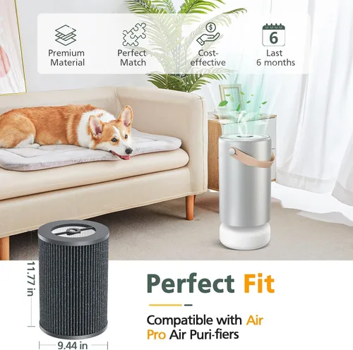 Vista 2 de Filtros Air Pro PECO-HEPA de repuesto compatibles con Moleku-le Tri-Power Air Pro Air Puri-fier, filtro de repuesto de alta eficiencia 3 en 1, 1