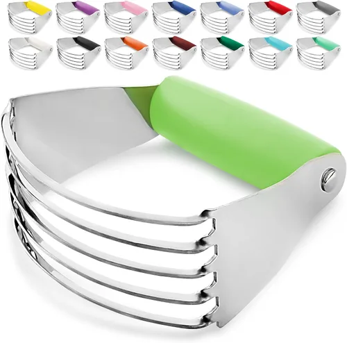 Vista 11 de Zulay Kitchen Batidora de masa – Cortador de repostería de acero inoxidable, cortador de masa resistente con cuchillas, batidora de pastelería