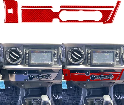 Vista 21 de NVCNX Real Premium Fibra de carbono compatible con Toyota Tacoma 2016-2017 Accesorios Car Dash Bed Interruptor de luz Panel Panel Cubierta