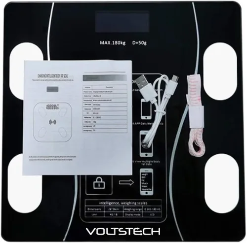 Vista 3 de Báscula inteligente para peso corporal, báscula digital de baño con IMC, masa muscular, báscula de grasa corporal Bluetooth, analizador