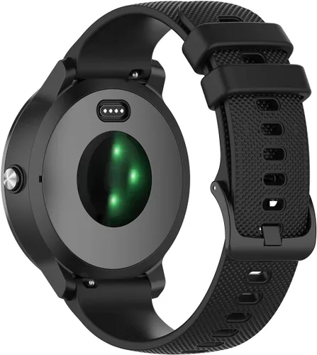 Vista 4 de Correa deportiva de repuesto de silicona compatible con Garmin Venu Sq 2 Music/Venu 2 Plus/Venu Sq Music, Vivomove 6 5 3 Music, Vivomove Luxe, Negro