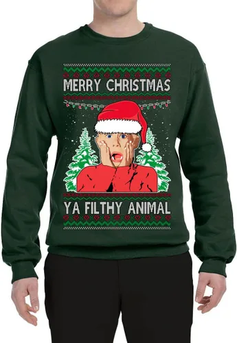 Vista 3 de Shark & Hammer Kevin's Mom Screaming Kevin! - Suéter feo de Navidad unisex con cuello redondo