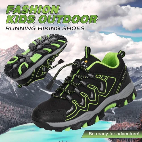 Vista 5 de UOVO - Zapatos deportivos para niños, tenis para correr, impermeables, para senderismo, atléticos, al aire libre, antideslizantes