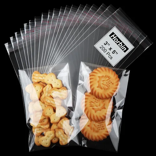 Vista 9 de 120 piezas de bolsas para palitos de pretzel, bolsa de celofán autoadhesiva de 2x10 pulgadas, bolsas transparentes para galletas con cierre