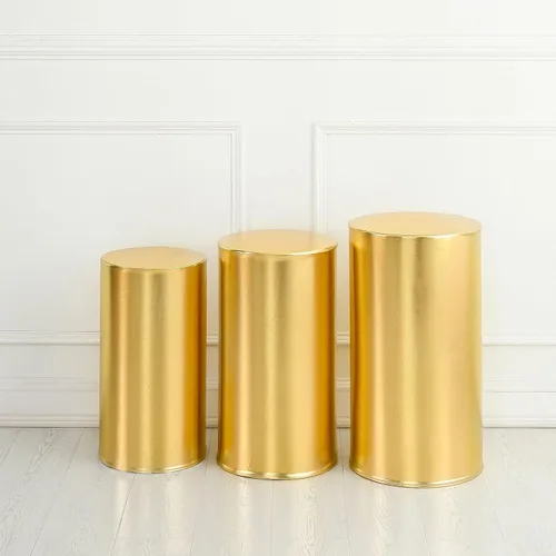 Vista 17 de Fundas para soportes de cilindro para fiestas, soportes de pedestal de cilindro, fundas elásticas de bronce, cubierta de pedestal de cilindro