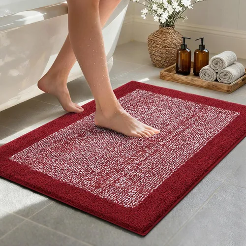 Vista 82 de Alfombras de baño de 17 x 24 pulgadas, antideslizantes, lavables, color gris, para bañera, tapete de baño para baño, tapete suave y absorbente