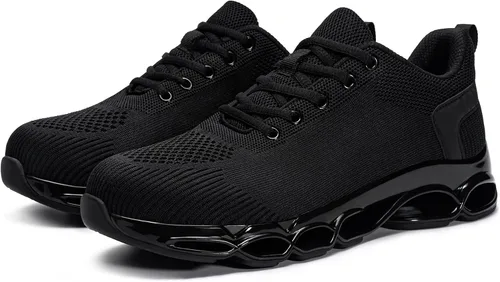 Vista 2 de DYKHMILY Steel Toe Sneakers for Women Wide Slip Resistant Tennis Shoes Comfortable Lightweight Breathable Safety Work Shoes