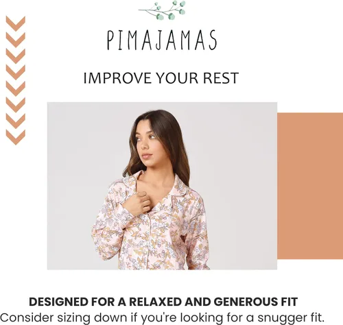 Vista 2 de Conjunto de pijama para mujer, algodón Pima peruano, suavidad superior, conjunto de ropa de descanso para mujer