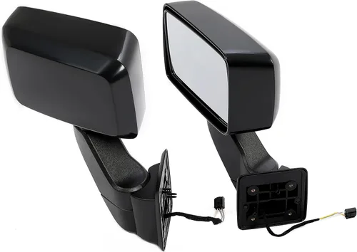 Vista 2 de KUAFU Par de espejos eléctricos compatible con Hummer H3 2006-2010 2009-2010 Hummer H3T Reemplazo izquierdo y derecho para montaje de espejo Negro
