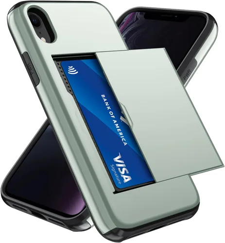 Vista 7 de Qinmay Funda compatible con iPhone 7 Plus/8 Plus con tarjetero, doble capa a prueba de golpes, funda protectora resistente con ranura oculta Negro