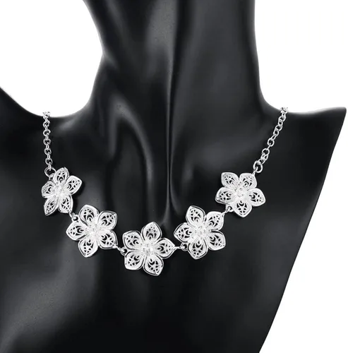 Vista 3 de NorthEarth Conjuntos de joyas de plata de ley 925 finas retro collares pulseras aretes para mujer moda fiesta boda