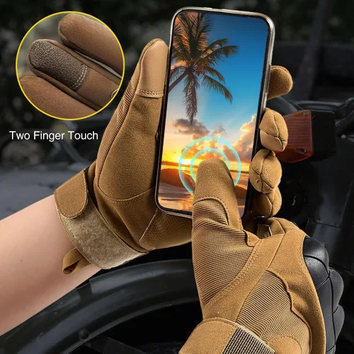 Vista 2 de Surakey Guantes tácticos duros para nudillos para hombres y mujeres con dedos para pantalla táctil, protección de nudillos, para trabajo al aire