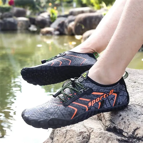 Vista 6 de UBFEN Zapatos acuáticos para natación, para hombre y mujer, para deportes de playa, secado rápido, descalzos para navegación, pesca, buceo, surf
