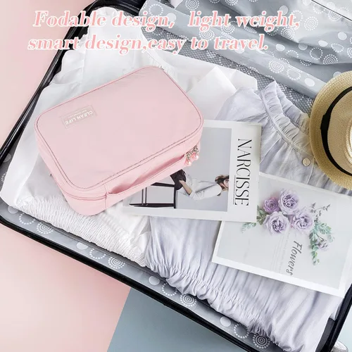 Vista 5 de Neceser de viaje colgante para hombres y mujeres, organizador de viaje de gran capacidad para artículos de tocador y cosméticos de tamaño completo