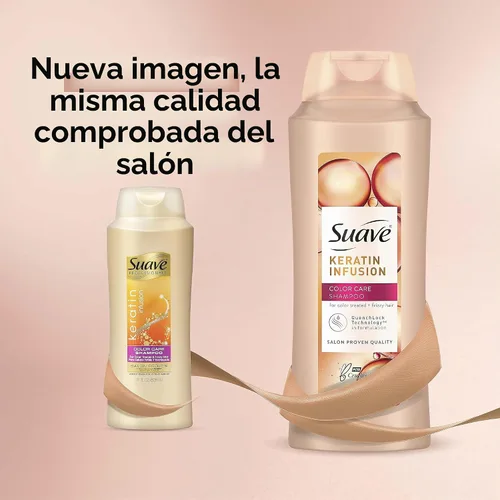 Vista 4 de Suave Professionals - Champú para el cuidado del color para el cabello tratado con color, infusión de queratina, champú protector de color, 28 onzas
