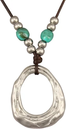 Vista 14 de Jeilwiy Collar de cuero para mujer, collar funky, gargantilla de cuerda con colgante, joyería de estilo bohemio