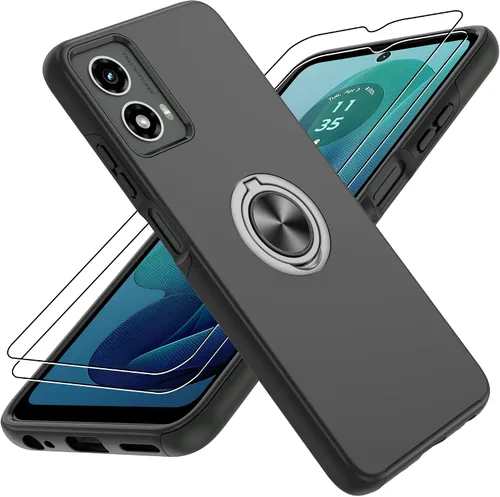 Vista 67 de Gritup - Funda para Galaxy A05S con protector de pantalla HD×2, funda protectora para teléfono a prueba de golpes con soporte magnético de anillo