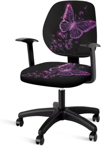 Vista 8 de Funda protectora elástica para silla de oficina con diseño de hongos artísticos, funda giratoria elástica para silla de escritorio, adecuada