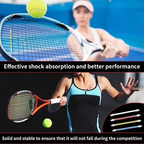 Vista 6 de SPORTIC 8 piezas de amortiguador de raqueta de tenis, amortiguador de golpes de raqueta para reducir la vibración, amortiguador de vibración