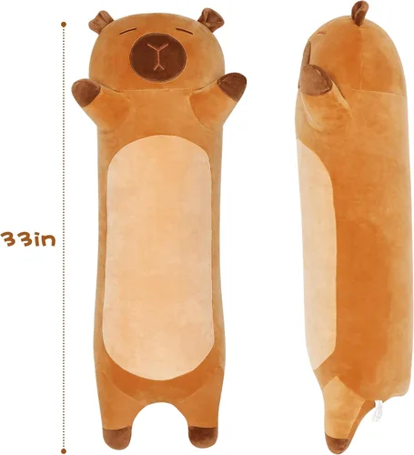 Vista 7 de 33 ih Lindo peluche de Capybara, peluche de Capybara, almohada corporal larga de Capibaras Peluches Kawaii, peluches decorativos, regalos