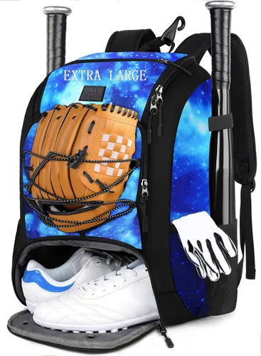 Vista 21 de MATEIN Mochila de Béisbol, Bolsa de Bate de Sóftbol con Compartimento para Zapatos para Jóvenes, Niños y Adultos, Bolsa de Béisbol Ligera con Gancho