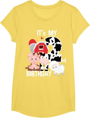 Vista 37 de Camiseta para fiesta de 2 años con texto en inglés "It's My 2nd Birthday", Negro