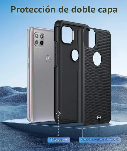 Vista 3 de Funda para Motorola One 5G Ace: protección antideslizante contra caídas