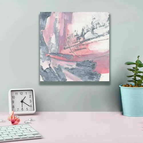 Vista 4 de Epic Graffiti 'Whitewashed Blush I' por Chris Paschke, lienzo de arte de pared Giclée, 12 x 12 pulgadas