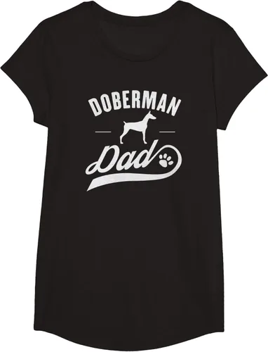 Vista 5 de Doberman Dad - Camiseta para amante del dueño del perro, Negro, S