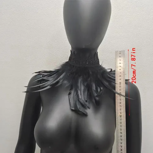 Vista 9 de MoreChioce Collar de plumas, cuello de plumas naturales para mujer y niña, decoración para disfraz de fiesta
