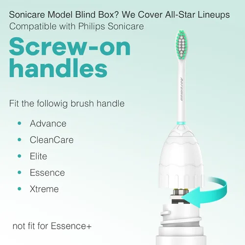 Vista 3 de Aoremon Cabezas de repuesto para cepillo de dientes compatibles con Philips Sonicare E-Series Essence Xtreme Elite Advance CleanCare, con tornillos