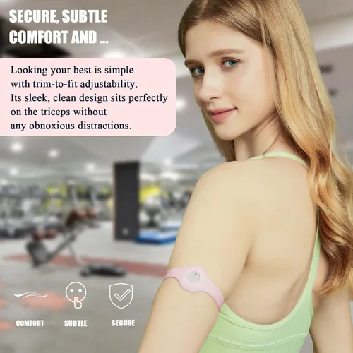 Vista 4 de Divoti CGM Sensor Cover Armband, Dexcom G7 - Rosa Bebé Adhesive-free silicone glucose monitor patch protector, hypoallergenic, adjustable trim to