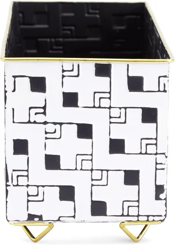 Vista 5 de Farmlyn Creek Maceta rectangular decorativa para hierbas y suculentas, decoración del hogar, cocina, baño, maceta de metal para mesa, balcones