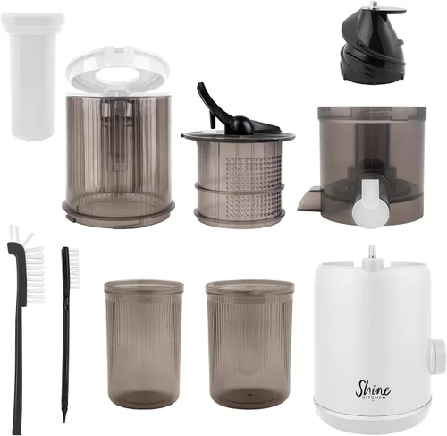 Vista 8 de Shine Multi-Batch Compact Cold Press Juicer SMB-1, manos libres, tolva de alimentación continua, portátil Blanco