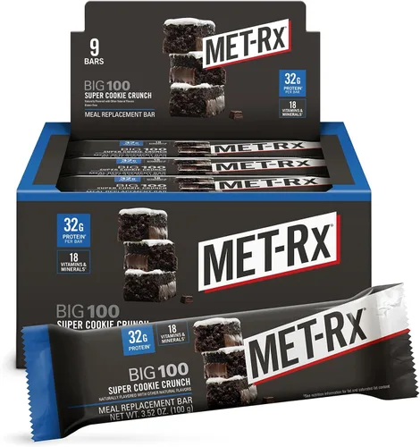 Vista 10 de MET-Rx Big 100 barras de proteínas colosales, Blueberry Cobbler, barras de reemplazo de comidas, 4