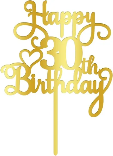 Vista 19 de Decoración de pastel de cumpleaños número 14, decoración acrílica dorada de doble cara, para decoración de pastel de feliz cumpleaños 14, decoración