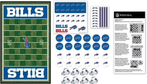 Vista 2 de MasterPieces - NFL Checkers, Juego de Mesa de Fútbol Americano con Licencia Oficial de Buffalo Bills para 2 Jugadores, Diversión Familiar para Niños