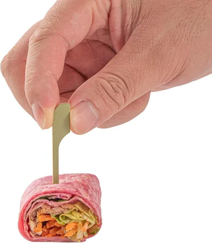 Vista 12 de Restaurantware Pinchos de bambú de 2.5 pulgadas, 1000 púas de bambú desechables resistentes – Cabeza de paleta resistente de bambú para aperitivos