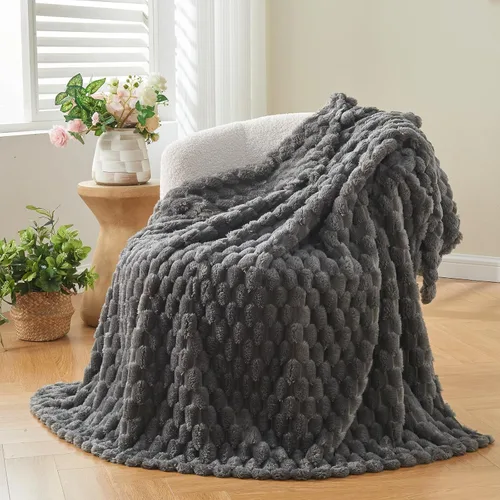 Vista 18 de NEWCOSPLAY Manta de Tiro Súper Suave Aqua Franela Sedosa Premium Forro Polar Jacquard Acanalado 3D Ligero Manta de Cama Uso en Todas las Estaciones
