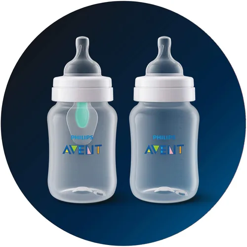 Vista 6 de Philips Avent Biberón anticólicos para recién nacido, 4 unidades, flujo 1, SCF421/47