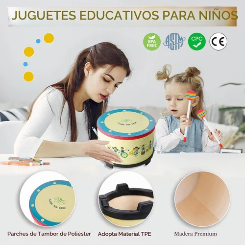 Vista 2 de Musfunny Tambor Tom de piso para niños