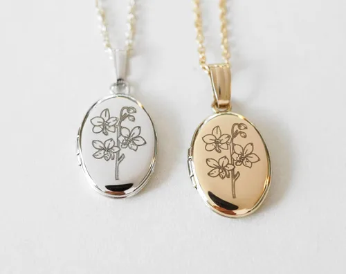 Vista 3 de Rikelus Collar con medallón de fotos de oro real de 10 quilates y 14 quilates para mujer, collar con colgante ovalado personalizado que sostiene