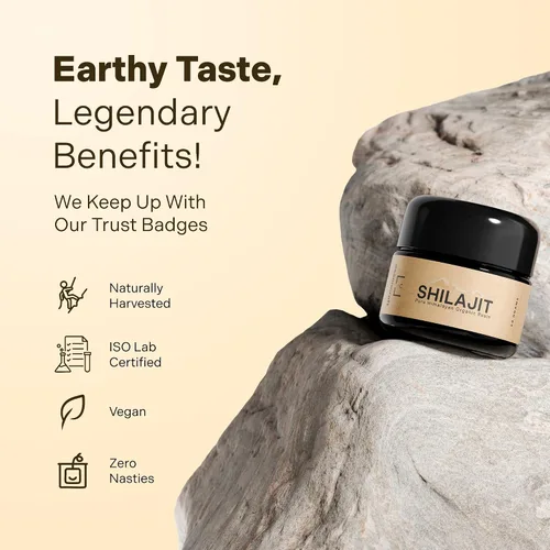 Vista 5 de Resina de Shilajit Orgánico del Himalaya - Potencia Máxima de 500mg, Shilajit Puro Testado en Laboratorio para Hombres y Mujeres, Ácido Fúlvico