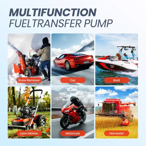 Vista 8 de Nitigo Bomba de transferencia de combustible eléctrica con sensor de parada automática, protección contra fugas, batería de litio de 72 pulgadas