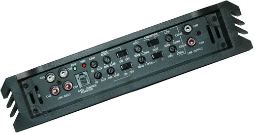 Vista 5 de Audiobank AB1400.4 Amplificador de altavoz estéreo de audio para automóvil de 4 canales de 1400 vatios 2 ohmios clase A/B con control de bajos